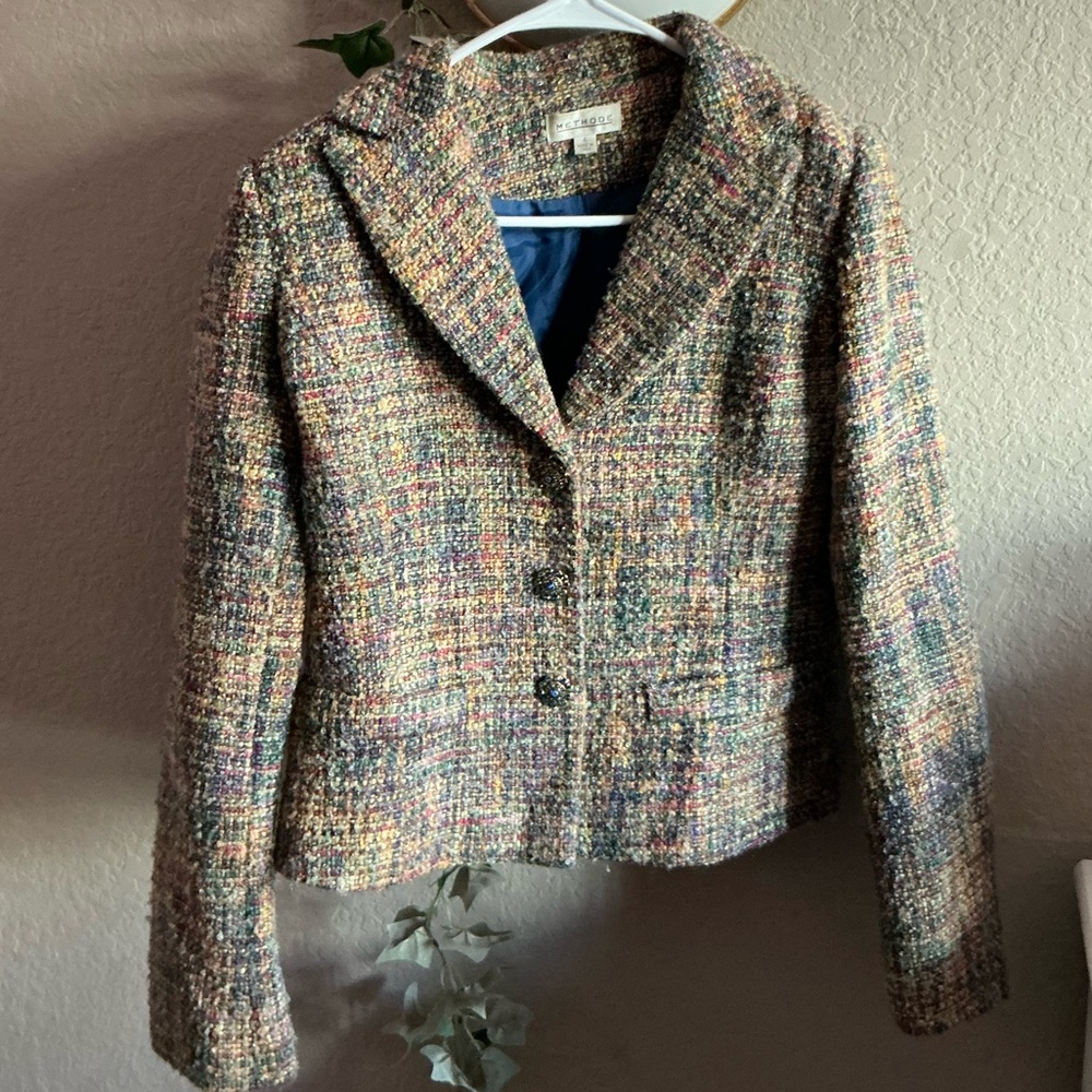 Multicolor Tweed Blazer